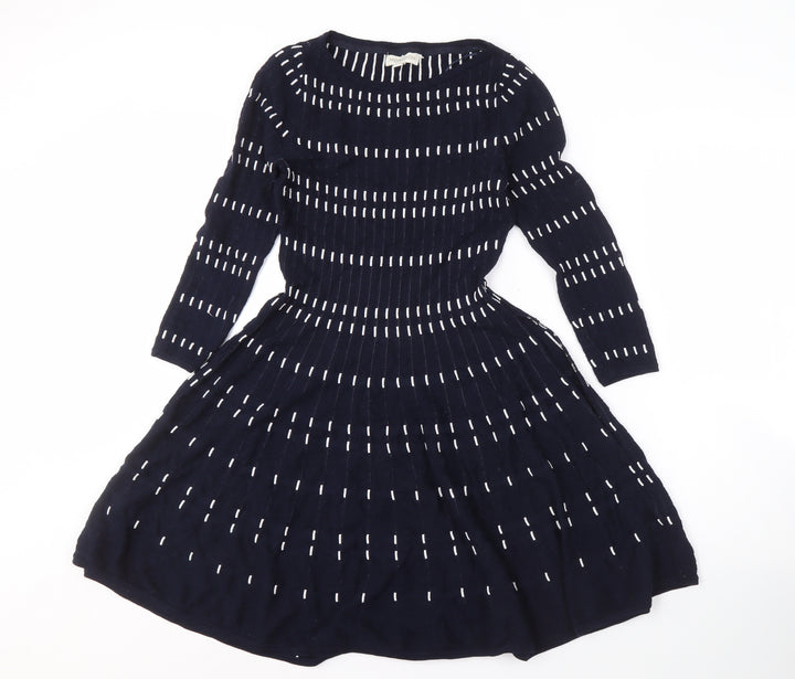 Monsoon Women's Black Knit Dress S Round Neck