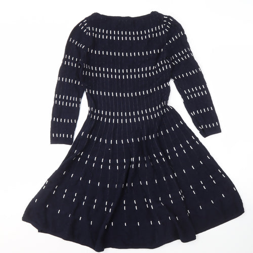 Monsoon Women's Black Knit Dress S Round Neck