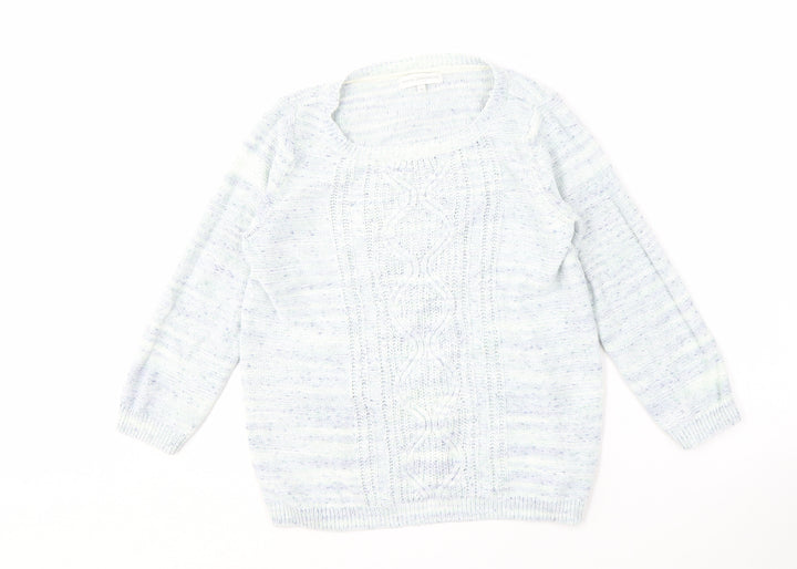 Rocha John Rocha Women's Multicoloured Cable-Knit Jumper Size 12