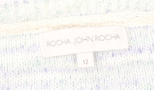 Rocha John Rocha Women's Multicoloured Cable-Knit Jumper Size 12