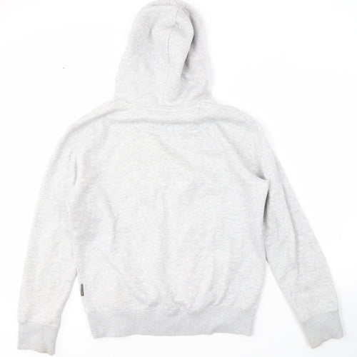 FCUK Men's Grey Logo Hoodie Medium Pullover