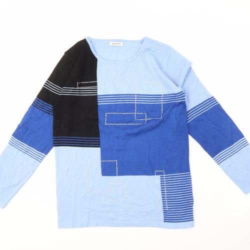 Damart Women's Blue Striped Pullover Jumper S