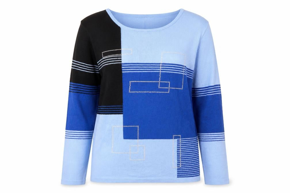 Front view of Damart Women's Blue Striped jumper S