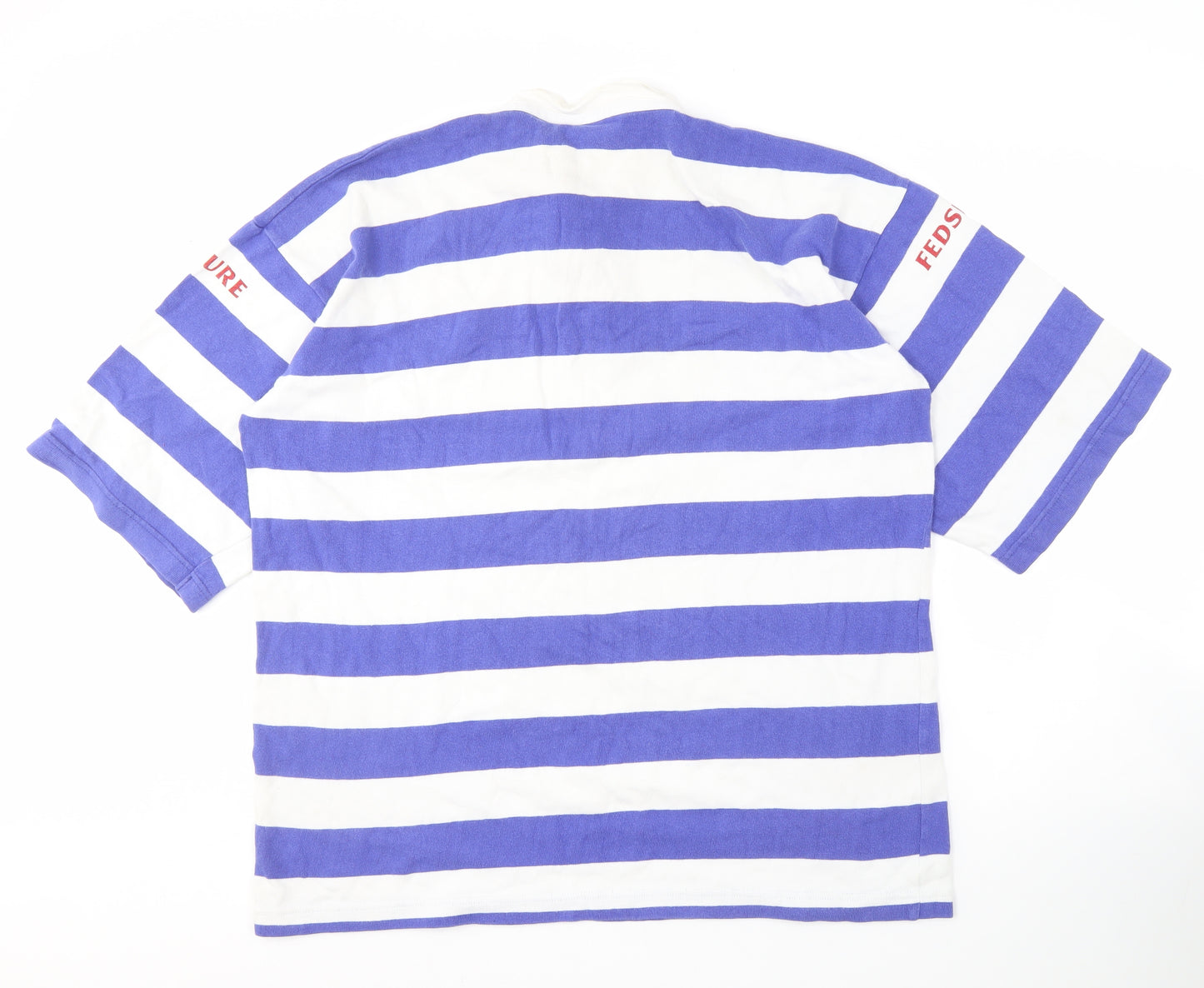 Adidas Men’s Blue Striped Polo Shirt 2XL Rugby