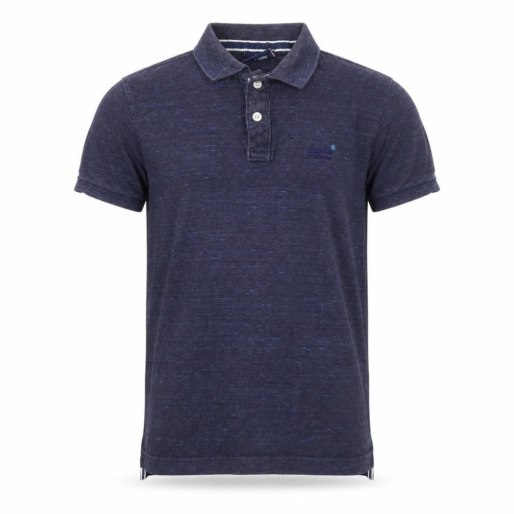 Front view of Superdry Men's Blue Polo Shirt - Small