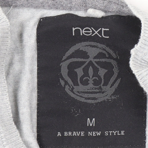 Next Men's Grey M Graphic Print Cotton Pullover