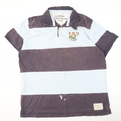 Canterbury Men's 3XL Blue Striped Polo Shirt