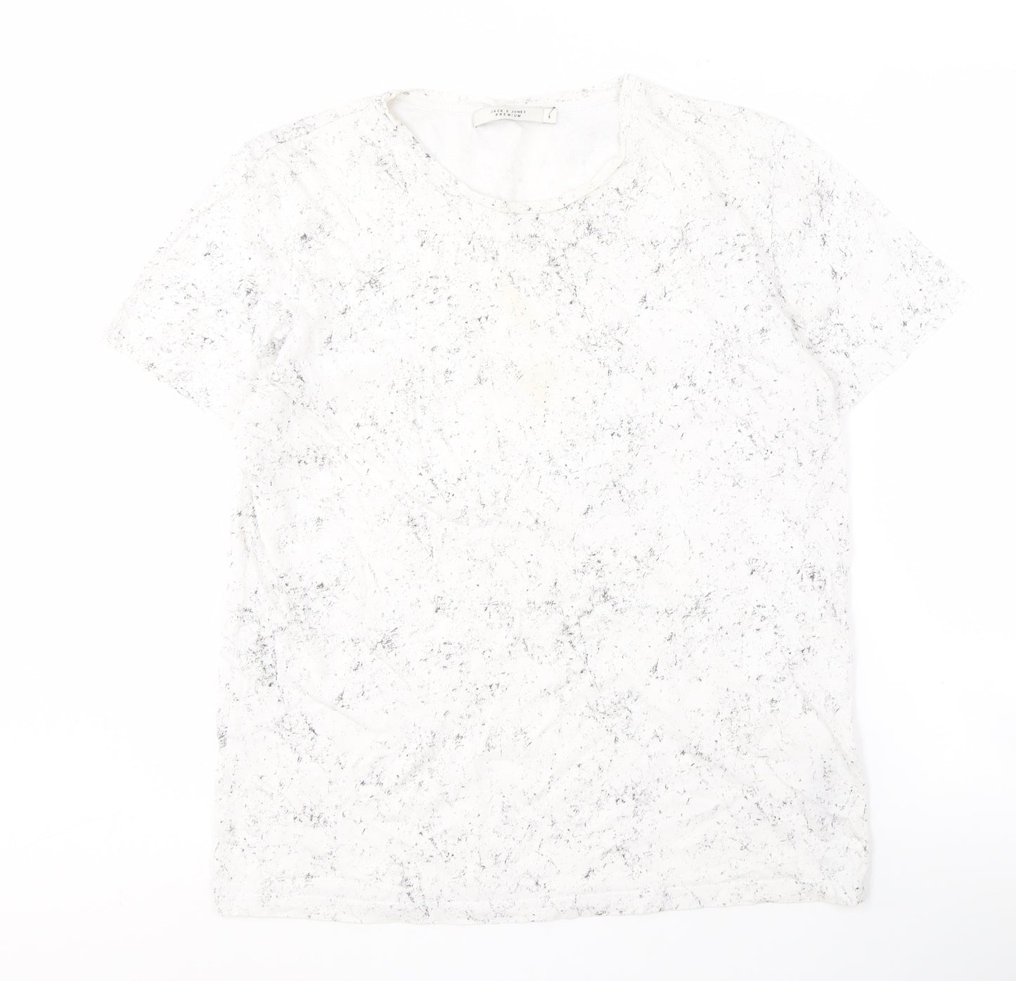 Jack & Jones Men's White Graphic Print T-Shirt L