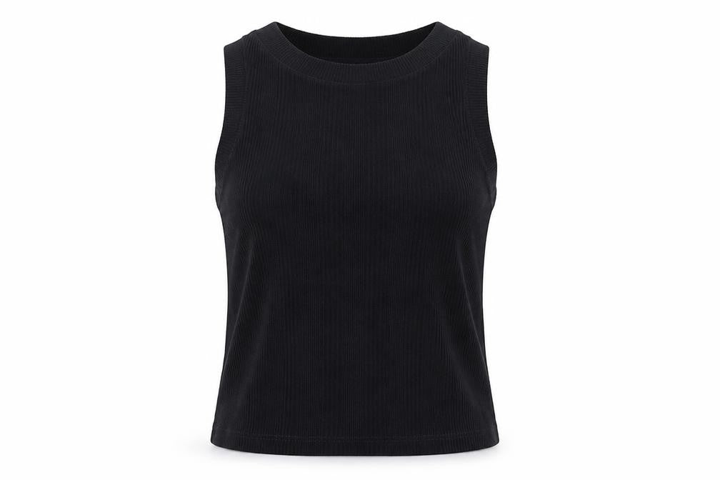 Front view of Zara Women’s Black Cotton Tank Top M