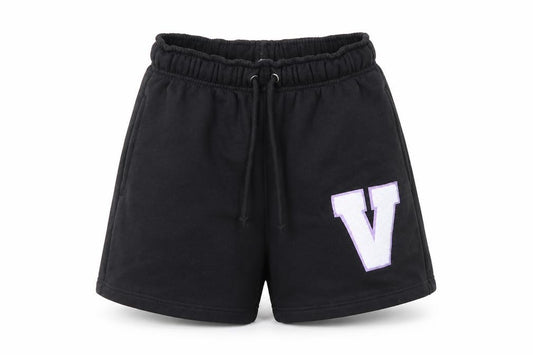 V Women's Black Athletic Shorts, Size S, Elastic Waist