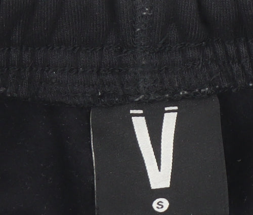 V Women's Black Athletic Shorts, Size S, Elastic Waist