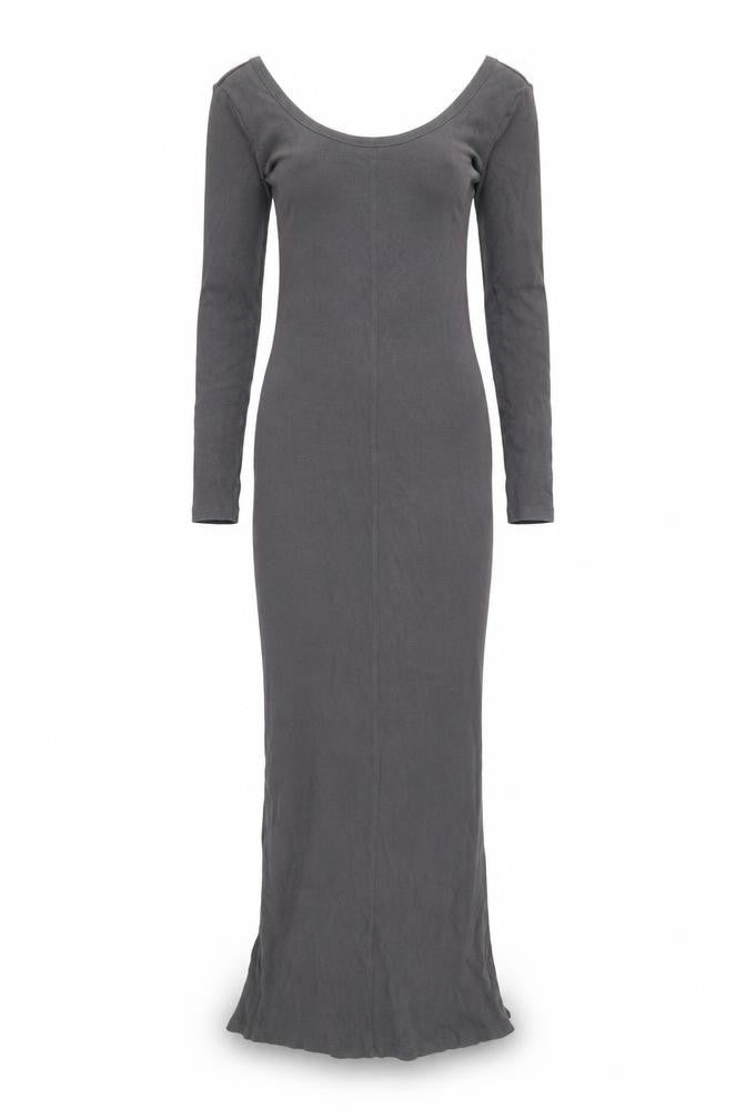 Front view of Brave Soul Women's Grey Long Dress, size S