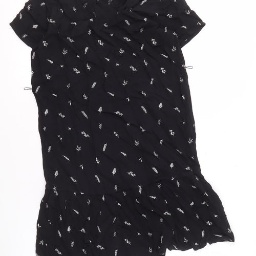 Jack Wills Women's Black Floral Dress UK 6