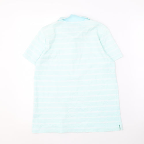 Lands' End Women's XS Blue Striped Polo Shirt