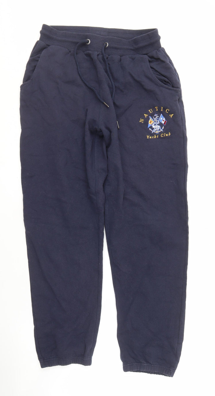 Nautica Blue Jogger Trousers, Unisex M, Cotton, Elastic Waist