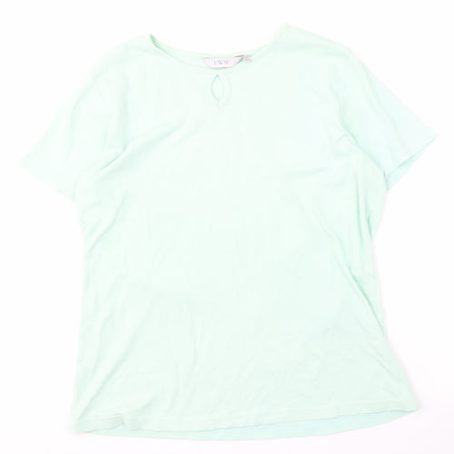 EWM Women's Green Cotton T-Shirt M Regular Fit