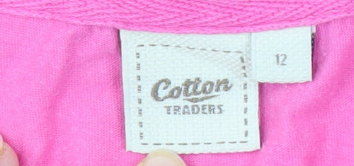 Cotton Traders Women's Pink Button-Up Shirt Size 12