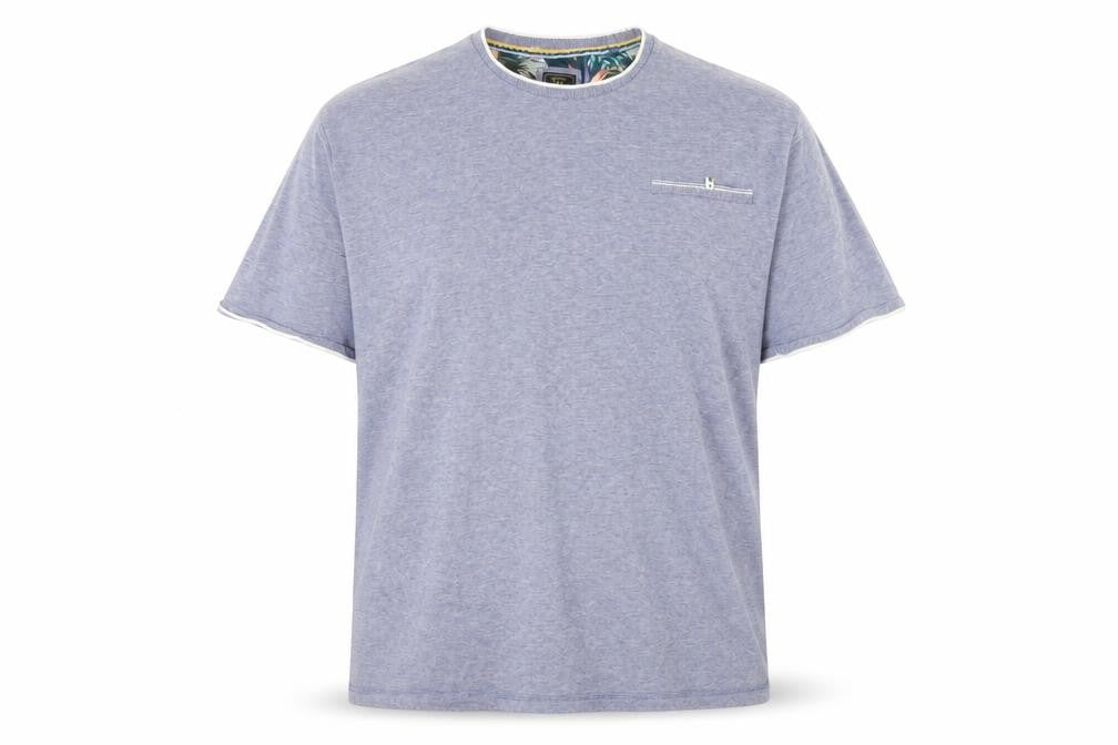 Front view of Next Men's 4XL Blue Crew Neck T-Shirt
