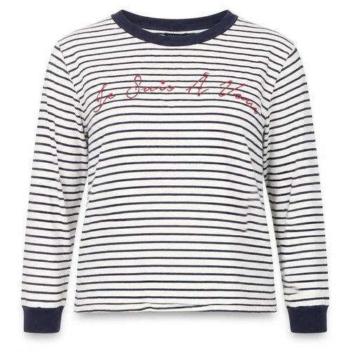 Topshop Women's Multicoloured Striped Cotton T-Shirt, Size 16