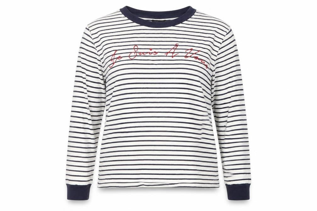 Topshop Women's Multicoloured Striped Cotton T-Shirt, Size 16