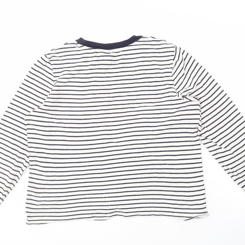 Topshop Women's Multicoloured Striped Cotton T-Shirt, Size 16