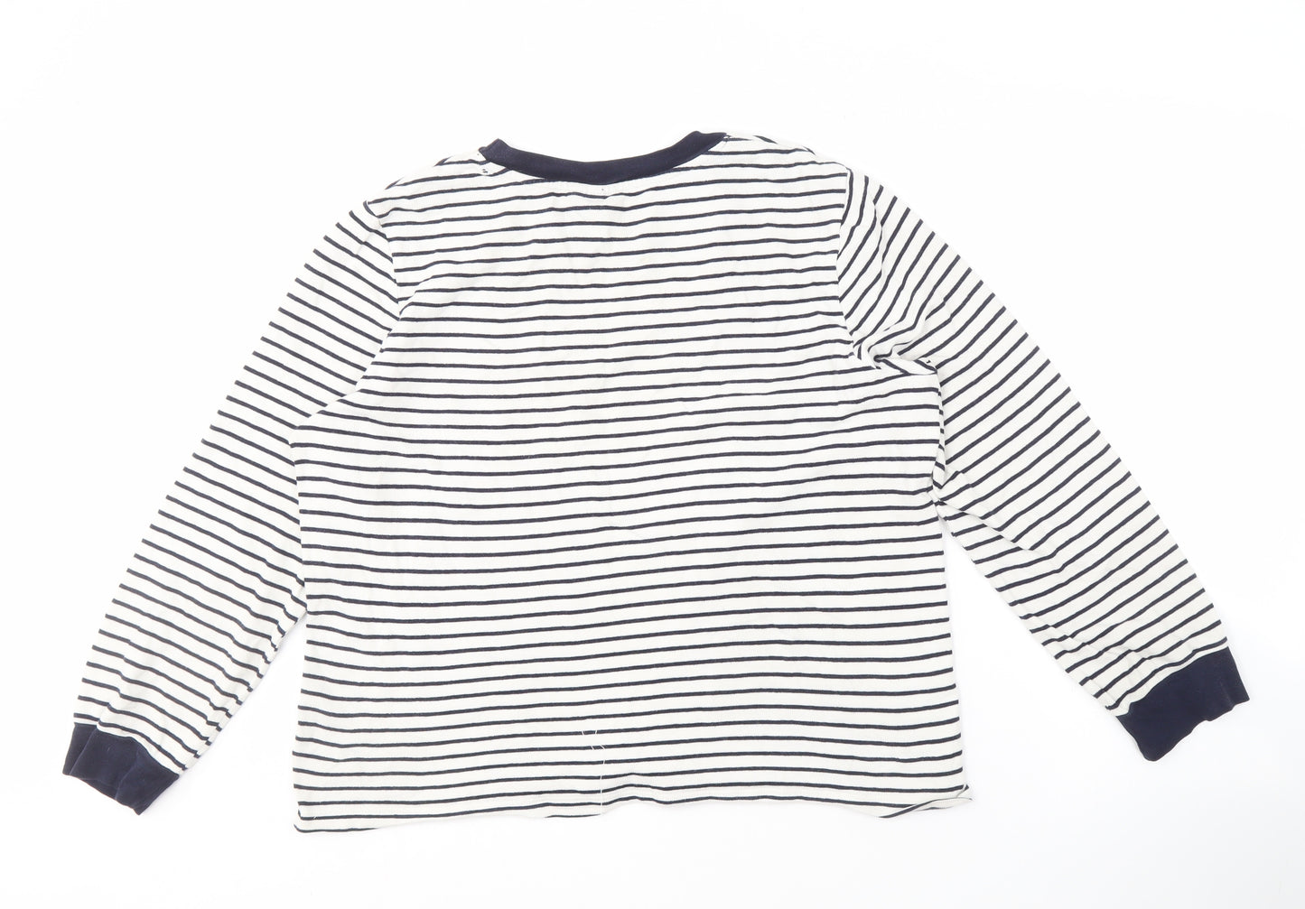 Topshop Women's Multicoloured Striped Cotton T-Shirt, Size 16