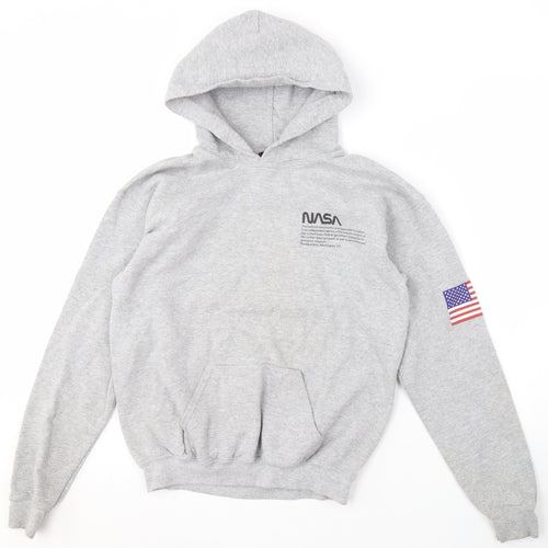 boohooMAN Men's Grey NASA Pullover Hoodie XS