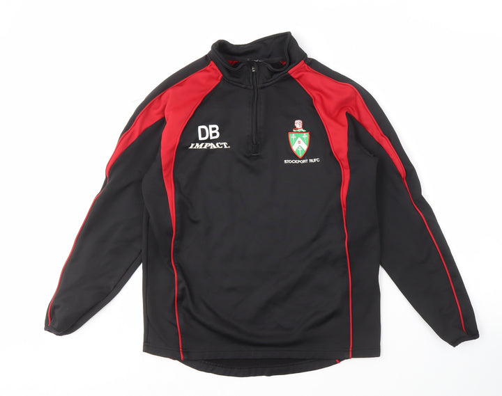 Impact Men's Black Pullover Rugby 1/4 Zip S