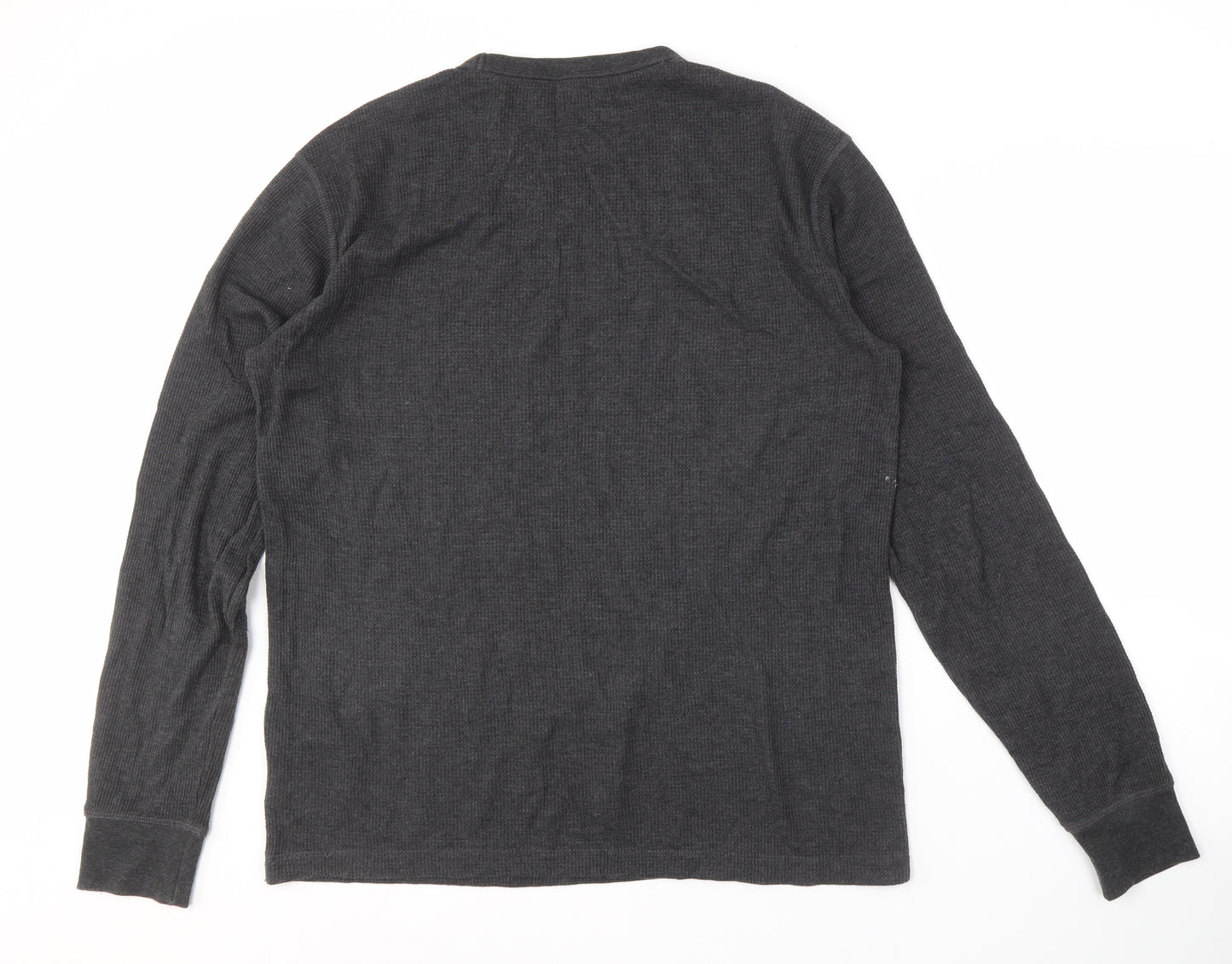 GAP Men's Grey Crew Neck Long Sleeve Shirt M