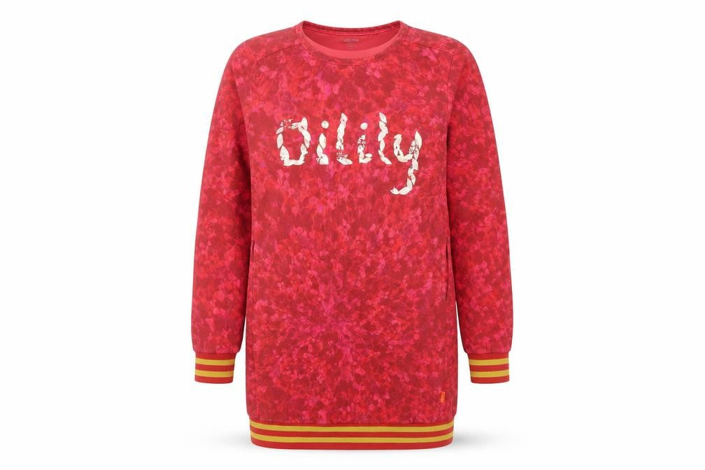 Front view of Oilily girls’ red logo pullover sweatshirt 11-12 years