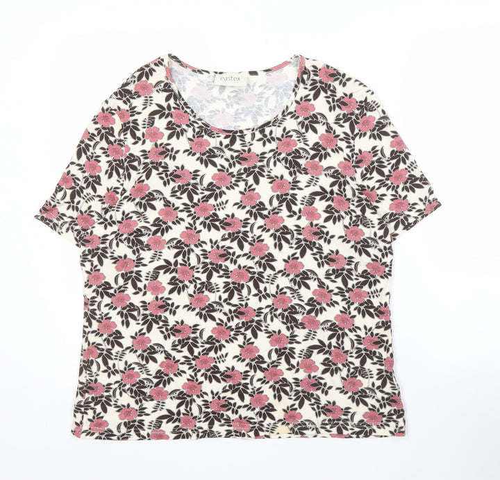 Eastex Women's Multicoloured Floral T-Shirt, Size 16