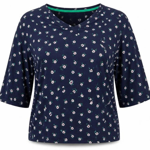 Joules Women's Blue Floral Blouse UK 12 3/4 Sleeve