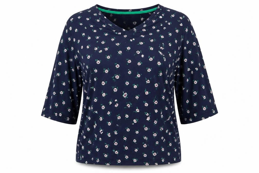 Joules Women's Blue Floral Blouse UK 12 3/4 Sleeve