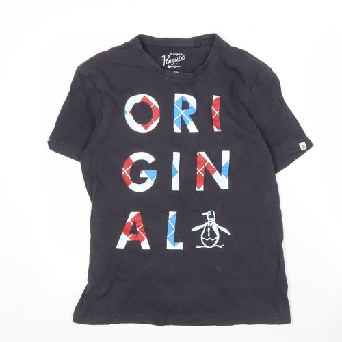 Original Penguin Men's Black Graphic Print T-Shirt S