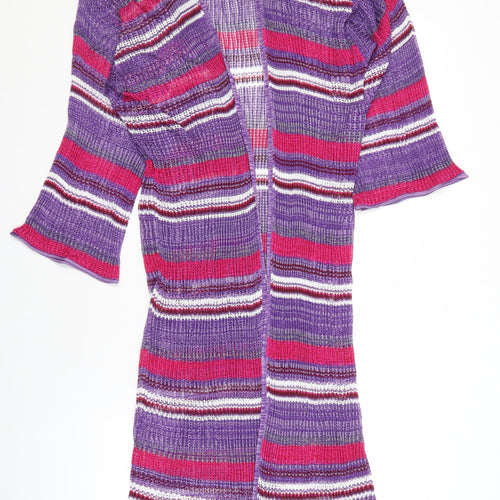 Zara Women's Purple Striped Open Front Cardigan, Size S, New