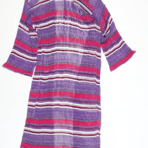 Zara Women's Purple Striped Open Front Cardigan, Size S, New