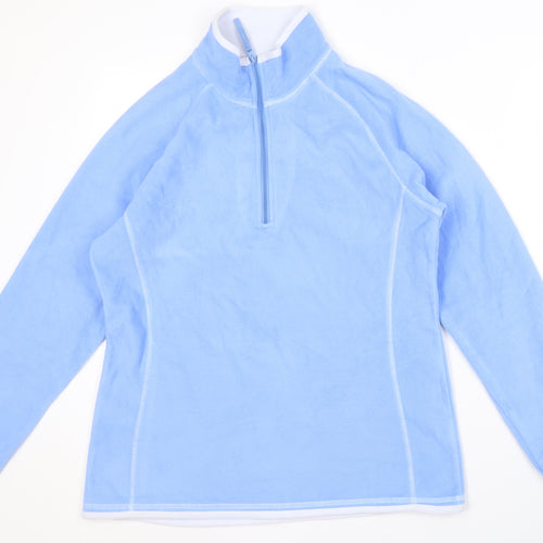 Mountain Warehouse Women Blue 1/4 Zip Sweatshirt UK 14