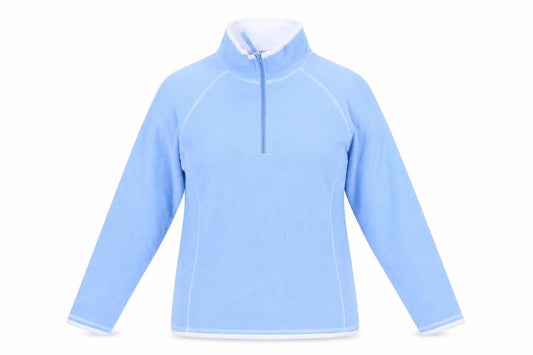Front view of Mountain Warehouse Women Blue 1/4 Zip Sweatshirt UK 14