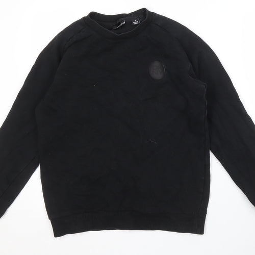DKNY Men's Black S Pullover Sweatshirt Cotton