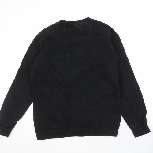 DKNY Men's Black S Pullover Sweatshirt Cotton