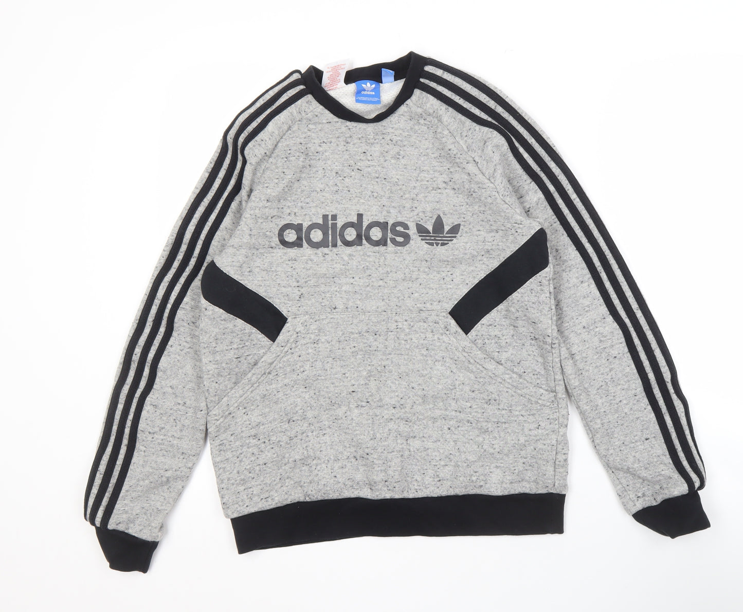 Adidas Teens Grey Pullover Sweatshirt Logo
