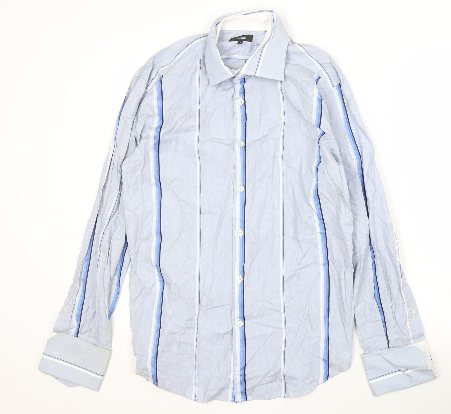 Peter Werth Men's Blue Striped Long Sleeve Shirt