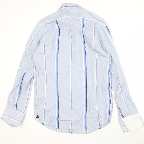 Peter Werth Men's Blue Striped Long Sleeve Shirt