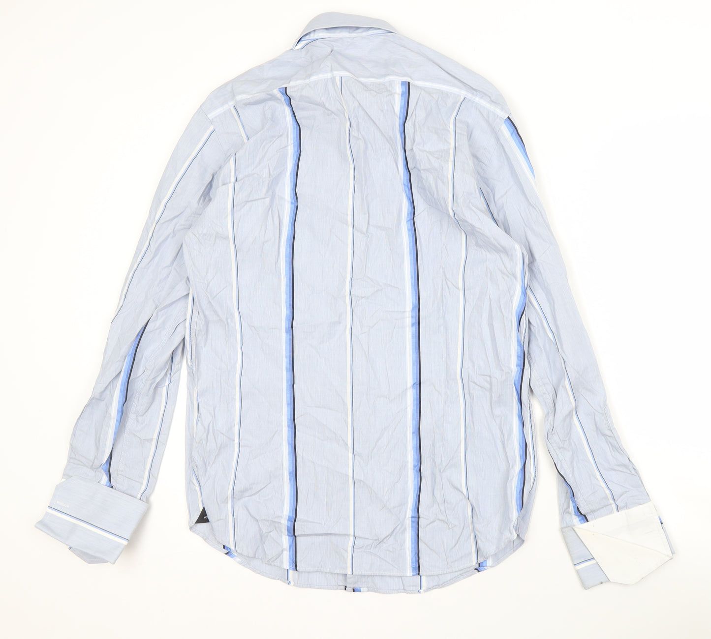 Peter Werth Men's Blue Striped Long Sleeve Shirt