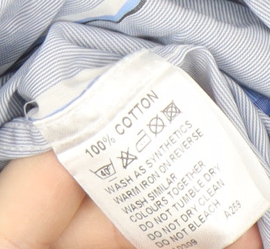 Peter Werth Men's Blue Striped Long Sleeve Shirt