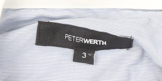 Peter Werth Men's Blue Striped Long Sleeve Shirt