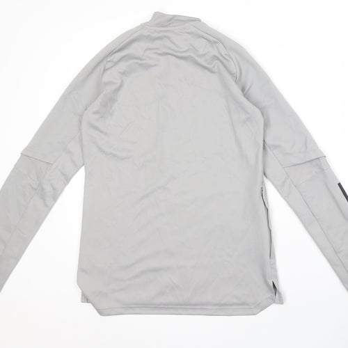 Adidas Men's Grey Track Jacket S, Slim Fit, Breathable