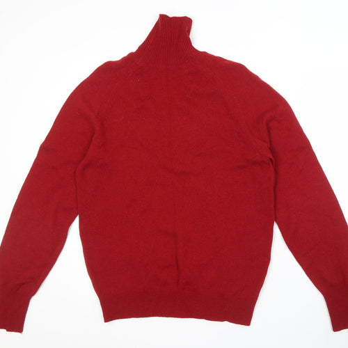 St Michael Men's Red Roll Neck Wool Pullover Jumper L