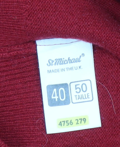 St Michael Men's Red Roll Neck Wool Pullover Jumper L