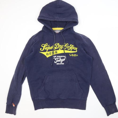 Superdry Men's Blue Pullover Hoodie M - Logo, Autumn